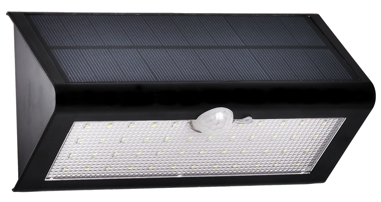 Lámpara arbotante solar para sobreponer de uso exterior, Color Negro